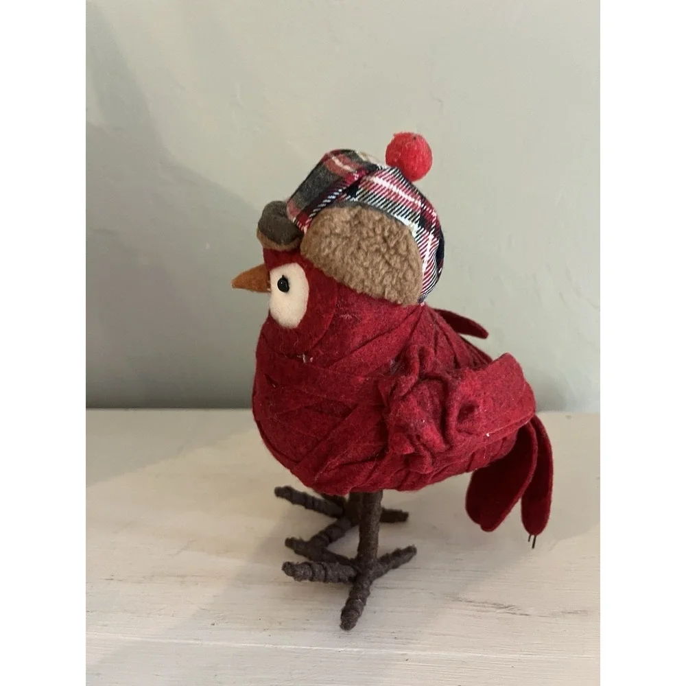 Target Spritz Featherly Friends Red Bird Figure Plaid Earflap Hat 2013 7